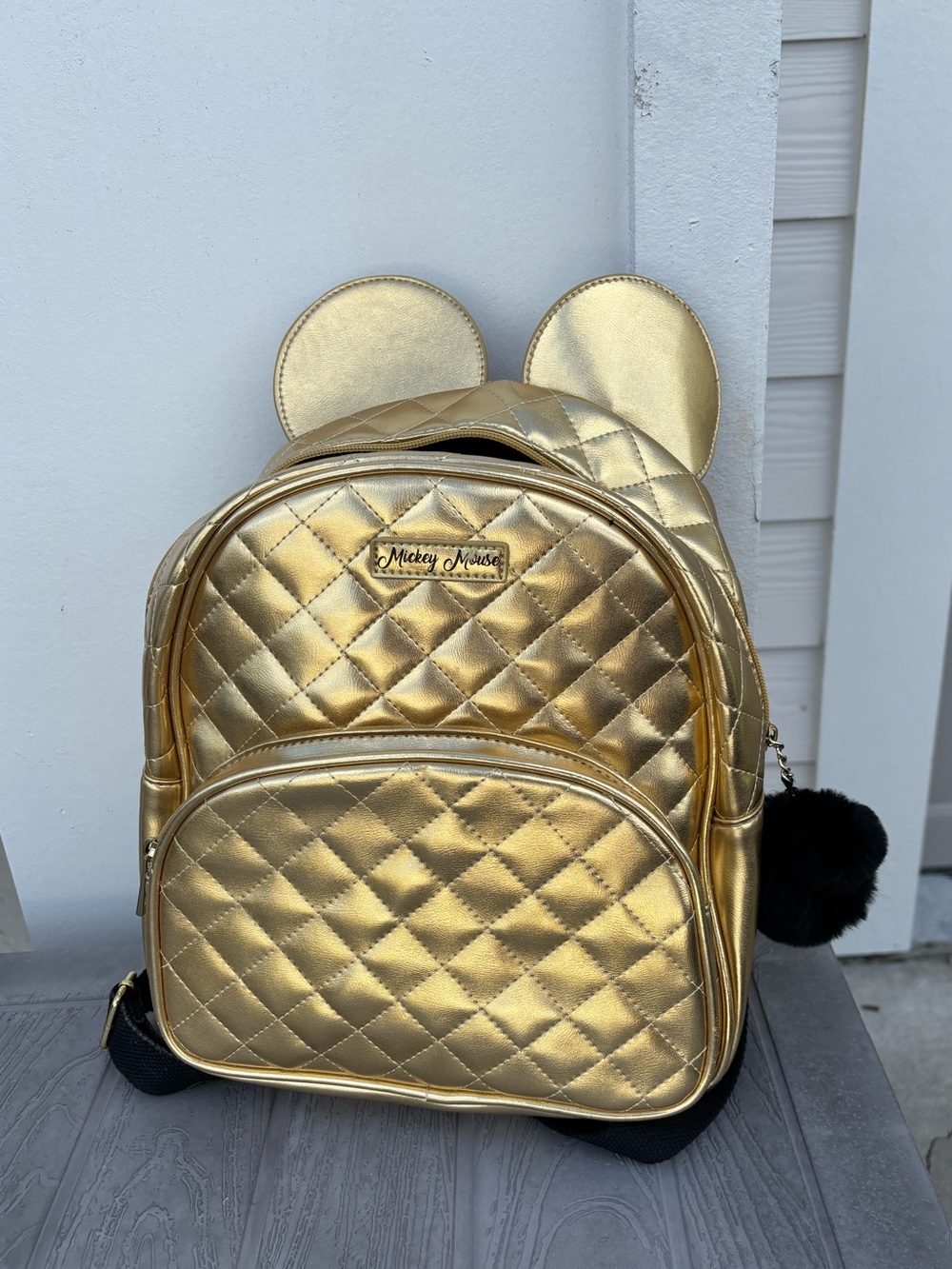 Gold Mickey Mouse Backpack With Ears